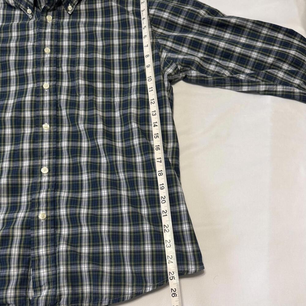 Brooks Brothers Men's Large Button Up Long Sleeve Blue Green Plaid Lined - Picture 8 of 9